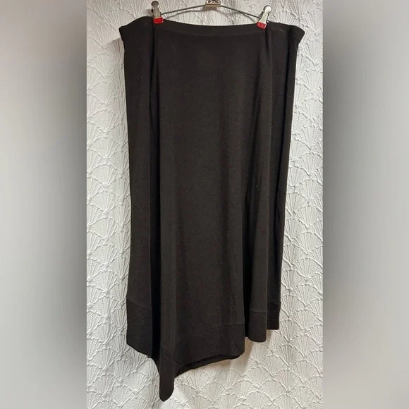 Eileen Fisher Large Brown Asymmetrical Midi Skirt - Picture 2 of 5